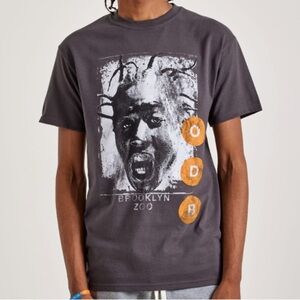 ODB Cotton Short Sleeve Gray Graphic Tee Men Size Small